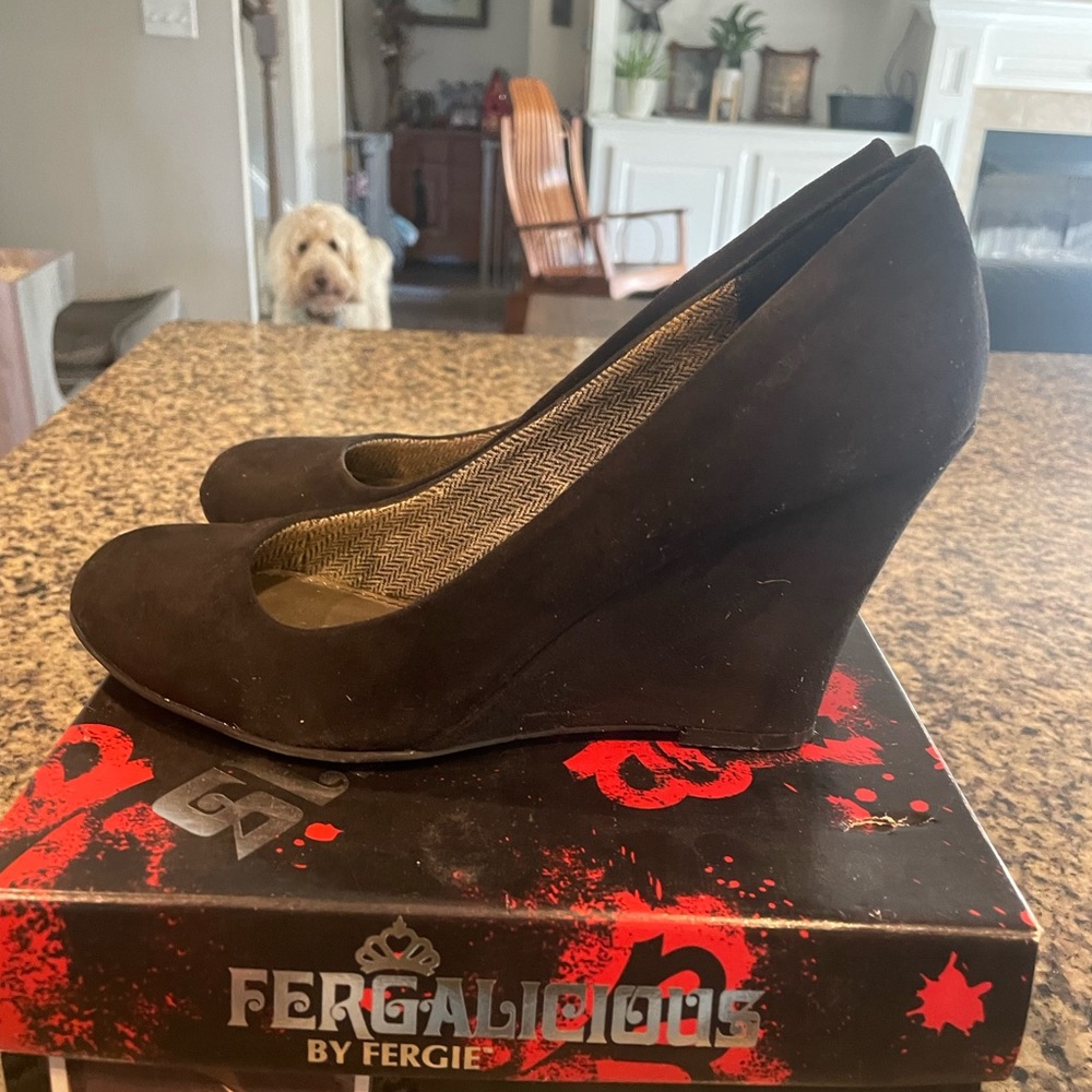 Fergalicious Black Wedges Womens 8